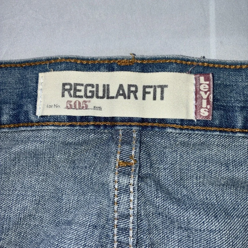 Levi's Regular Fit 505 Y2K Black Batwing VTG Jeans Men's 38x30 Blue